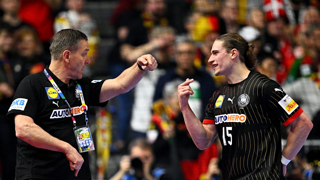 Weiter!Durch den 43:32-Sieg gegen Spanien bei der Handball-EM 2026 in Dänemark, Schweden