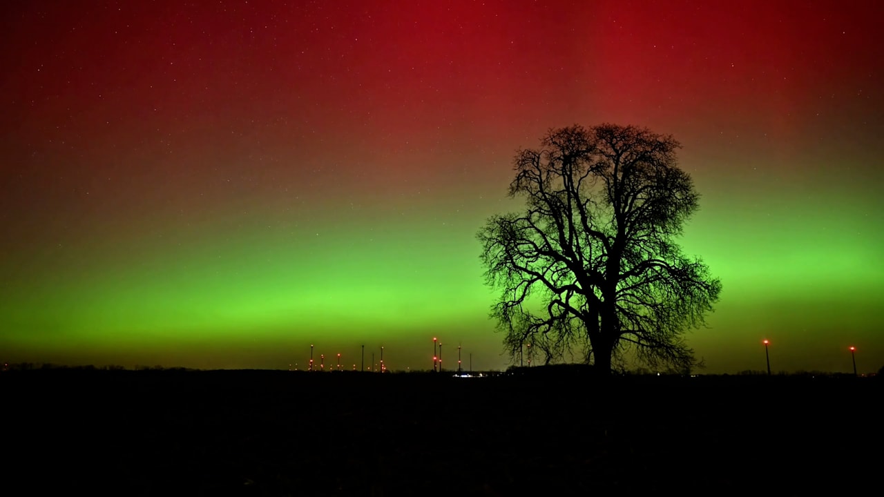 Galaktisches Farbenspiel am Nachthimmel: Polarlichter tanzen über DeutschlandMehr zum Video anzeigen In