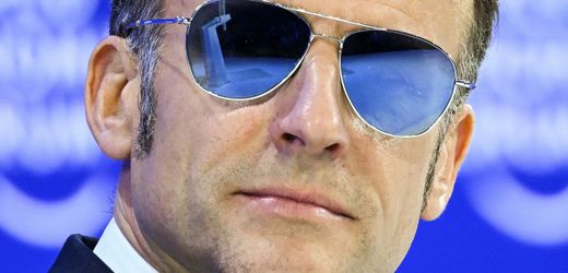 Französischer Präsident Rätselraten über Macrons Sonnenbrille in Davos Hat ihm jemand ein